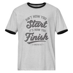 2Tim Border Grey Unisex Ringer T-Shirt