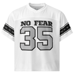 No Fear White Boxy Football Jersey