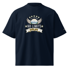 No Limits Banner Unisex Organic Oversized High Neck T-Shirt