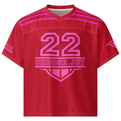 Choose Joy Red Boxy Football Jersey