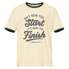 2Tim Border Grey Unisex Ringer T-Shirt