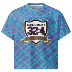 You Are Perfect Blue Boxy Football Jersey