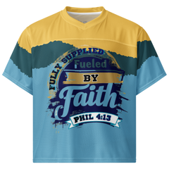 Fueled By Faith Boxy Football Jersey