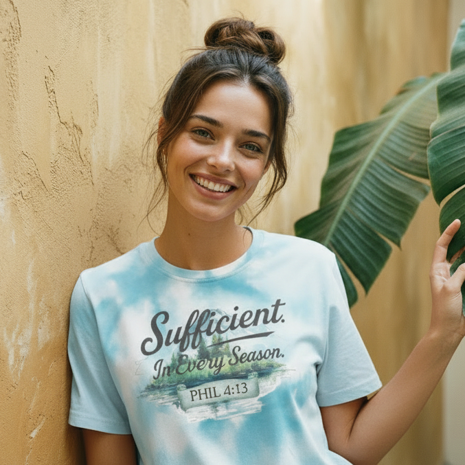 Sufficient Blue Crop Tee