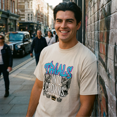 James 1:12 Crown Oversized Faded T-Shirt