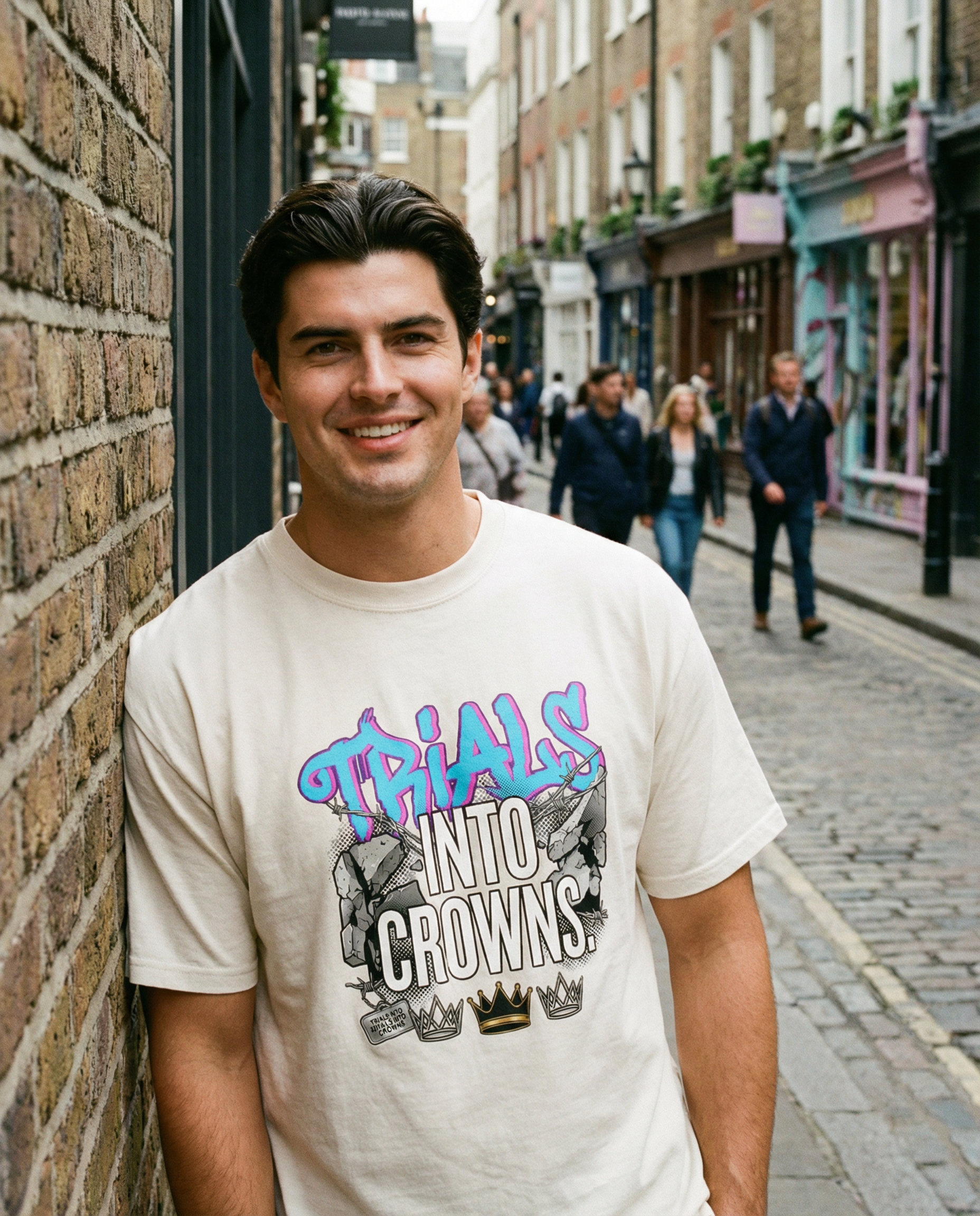 James 1:12 Crown Oversized Faded T-Shirt