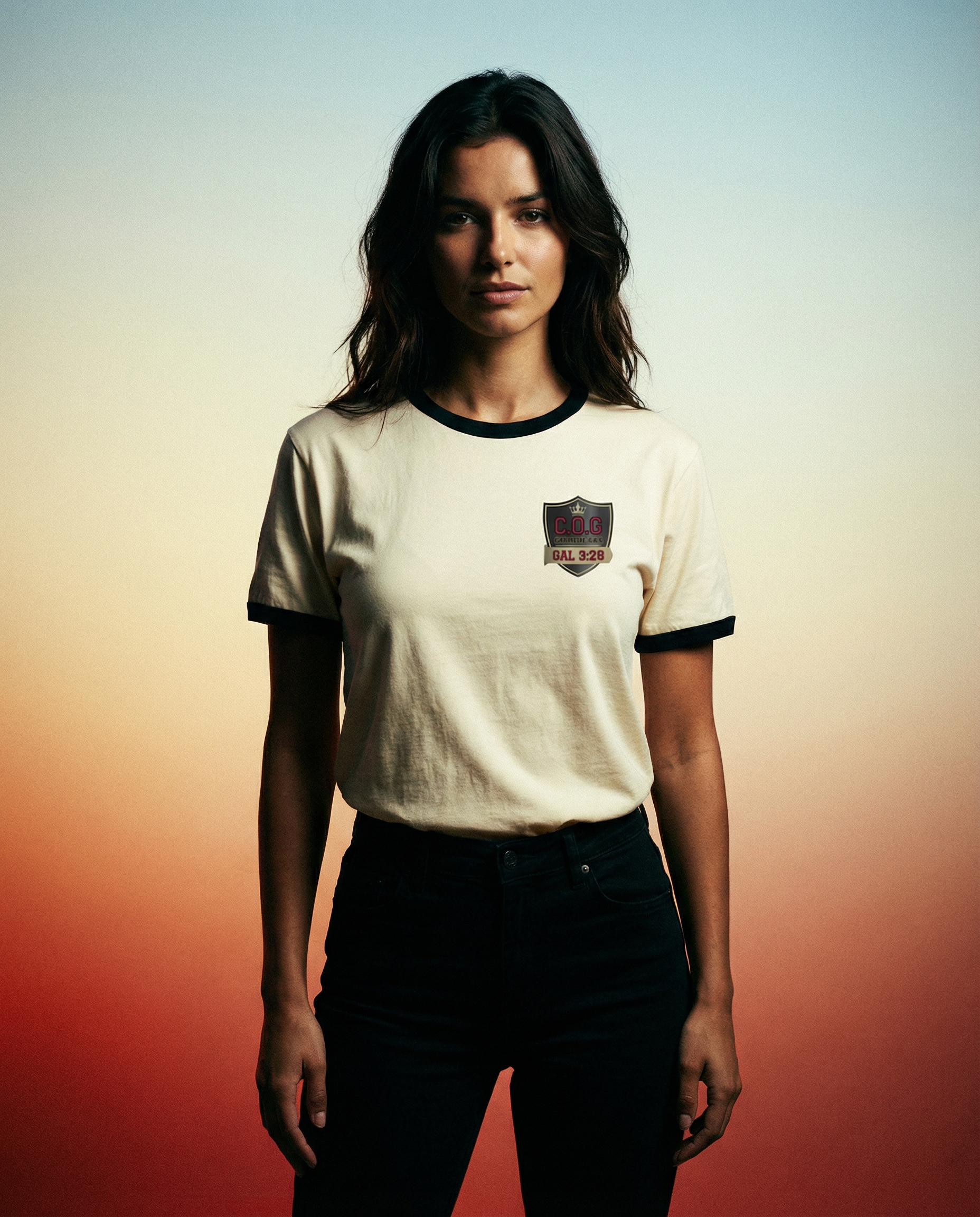 Child Of God Shield Unisex Ringer T-Shirt