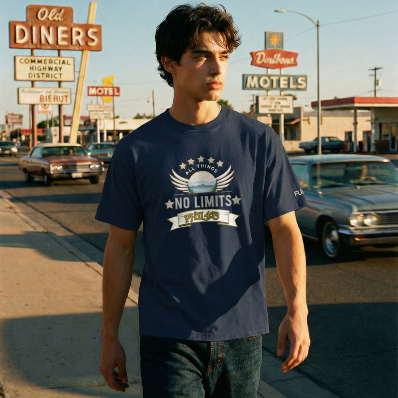 No Limits Banner Unisex Organic Oversized High Neck T-Shirt