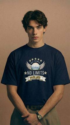 No Limits Banner Unisex Organic Oversized High Neck T-Shirt