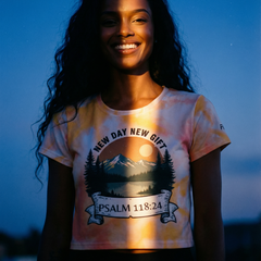 New Day Print Crop Tee