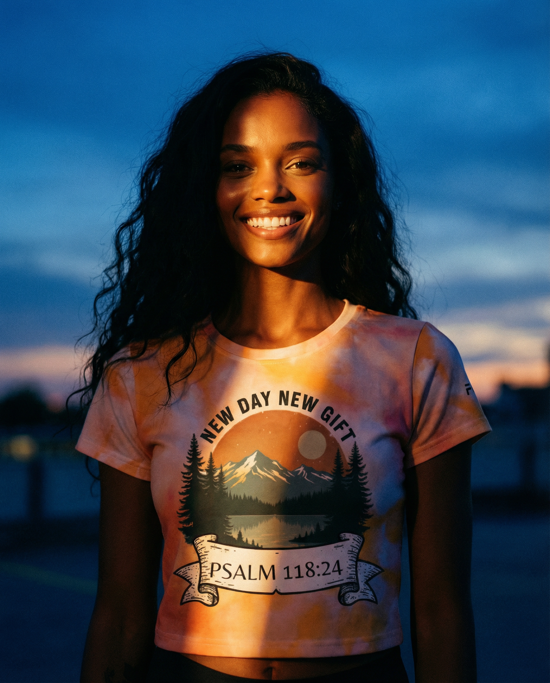 New Day Print Crop Tee