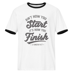 2Tim Border Grey Unisex Ringer T-Shirt