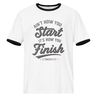 2Tim Border Grey Unisex Ringer T-Shirt