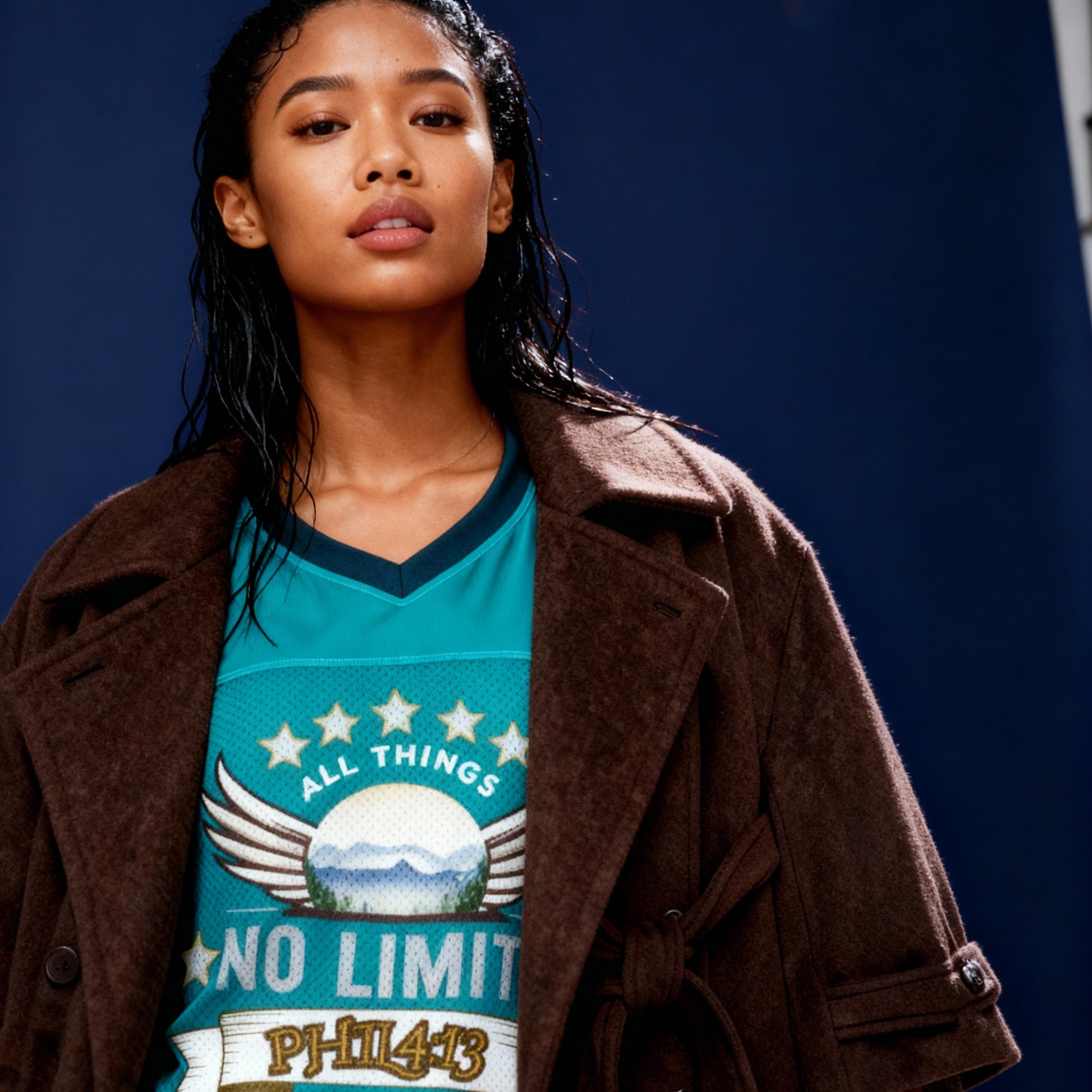 No Limits Teal Boxy Football Jersey