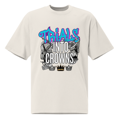 James 1:12 Crown Oversized Faded T-Shirt |
