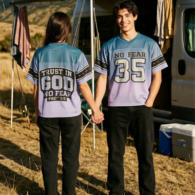 No Fear Grey Boxy Football Jersey