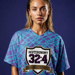 You Are Perfect Blue Boxy Football Jersey