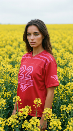 Choose Joy Red Boxy Football Jersey