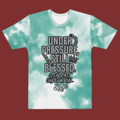 James 1:12 Green Men's Mixed Crew Neck T-Shirt