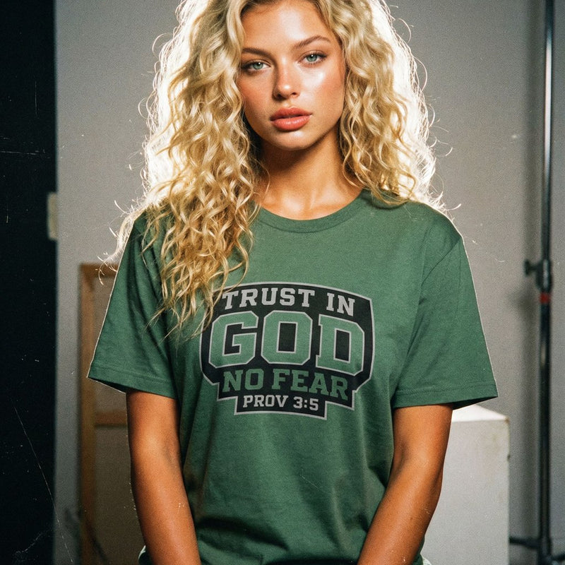 Trust God Women's Organic Ribbed Neck T-Shirt