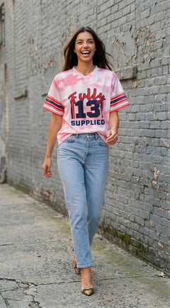 Fully Supplied Pink Boxy Football Jersey